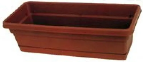 Vista 4 de Southern Patio Caja de ventana con borde enrollado de 18" con bandeja adjunta, terracota