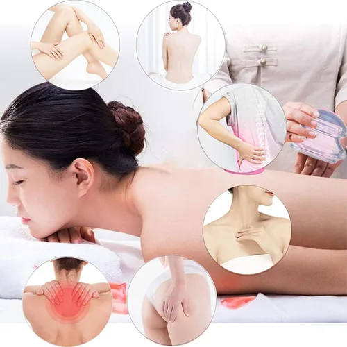 Vista 2 de Shinefuture Juego de terapia de ventosas, kit de 5 piezas de silicona para masaje, masajeador de celulitis, ventosas para masaje corporal