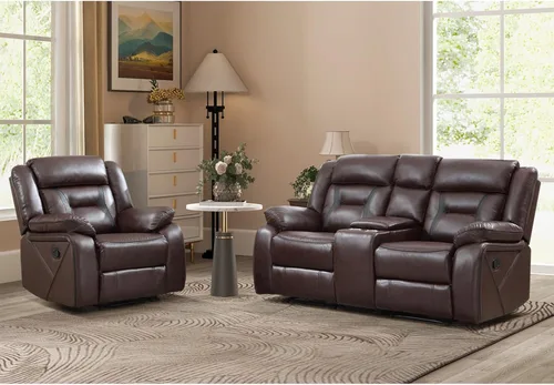 Vista 34 de Sofá reclinable manual de cuero sintético, sofá reclinable de 3 plazas, sofá cama para sala de estar, muebles, sala de reuniones, marrón oscuro