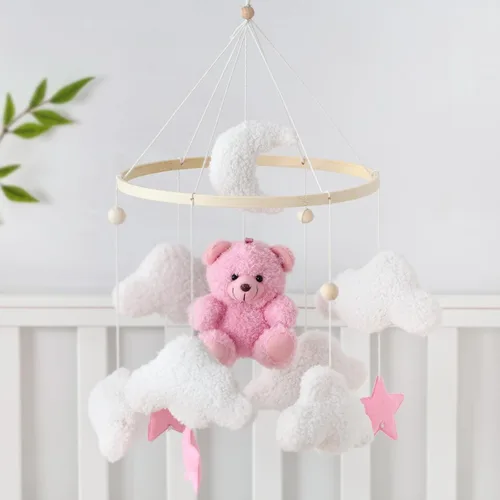 Vista 2 de let's make Brazo móvil de madera con diseño de pájaro para cuna, soporte para móvil de bebé de 30 pulgadas, colgador de móvil para bebé, decoración