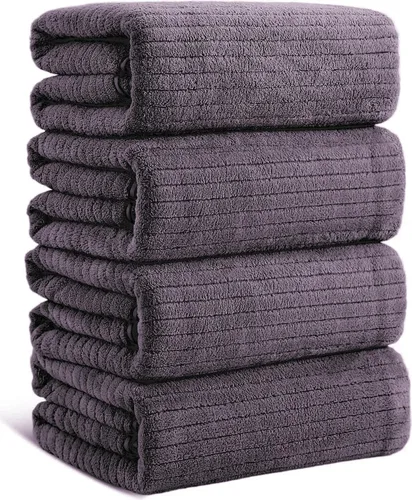 Vista 17 de Mistyrose Toalla de diseño acanalado (gris, toallas de mano de 2 piezas)
