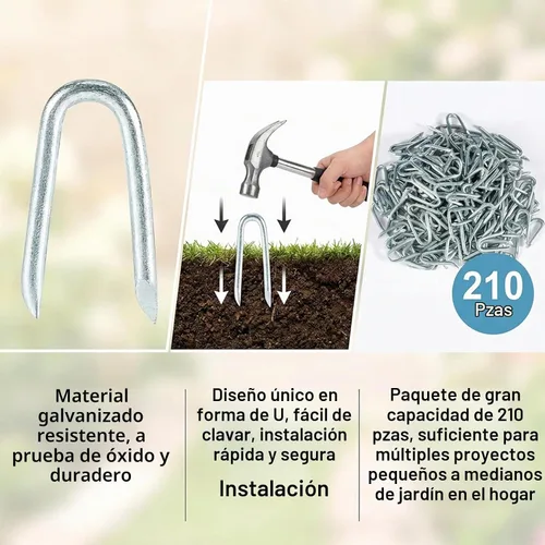 Vista 4 de Sukh - 210 grapas de valla en U, clavos resistentes para cercas de alambre