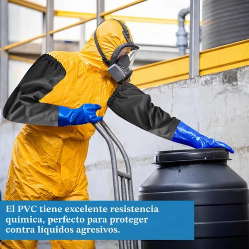 Vista 5 de Eiito Extra-Long 26" Rubber Pond Gloves, Chemical Resistant PVC Reusable Heavy Duty Waterproof Cleaning Glove