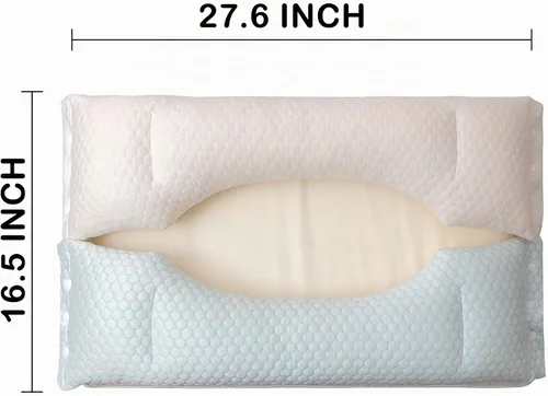 Vista 2 de Almohada de espuma viscoelástica para cama, almohadas adaptativas para alivio del dolor de cuello, almohada de firmeza media para dormir de lado