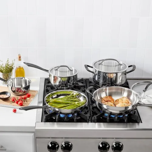 Vista 3 de Cuisinart RADIANT PRO - Juego de utensilios de cocina de acero inoxidable con acabado de titanio cepillado (8 piezas)