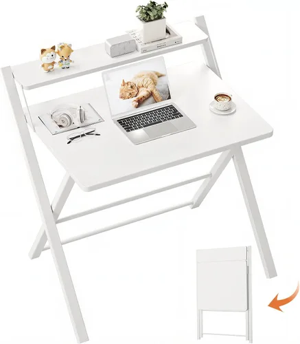 Vista 12 de GreenForest Escritorio plegable sin montaje, escritorio resistente para computadora para espacios pequeños Portable Foldable Table for Laptop