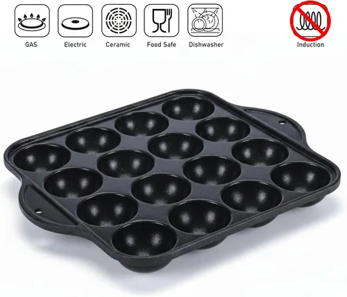 Vista 5 de CookKing - Sartén antiadherente TAKOYAKI para parrilla/placa de cocción, fabricada en Corea
