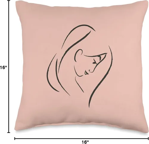Vista 4 de Disney Princesa Mulan Sketch Blush Pink Throw Pillow (16.0 x 16.0 in), multicolor