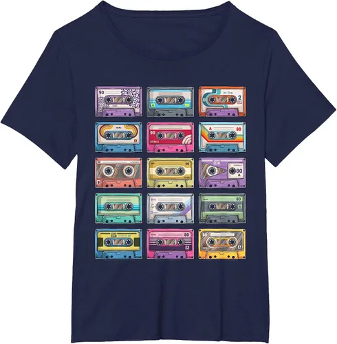 Vista 32 de Vintage Cassette Tapes Collection 80's 90's Music Mixtape T-Shirt Asphalt Grey
