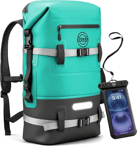 Vista 26 de STOVER 5/10/25/30/40/55L Waterproof Dry Bag- Roll-Top Backpack w/Phone Case- Kayaking, Hiking, Camping, Boating- Men/Women