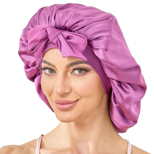 Vista 5 de Tie Silk Bonnet Satin Curly Hair Wrap para mujeres durmientes Anti Negro