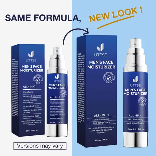 Vista 2 de Uttse Hidratante facial 6 en 1 para hombre: crema facial para hombres, reduce el aspecto de las bolsas para los ojos, las ojeras y la hinchazón