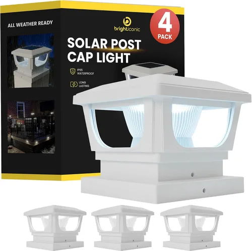 Vista 11 de Brighticonic Luces solares para tapa de poste para exteriores de 4 x 4, 3 x 3 – Luces de poste de encendido/apagado automático alimentadas por