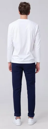 Vista 2 de Plaid&Plain Pantalones ajustados caqui para hombre