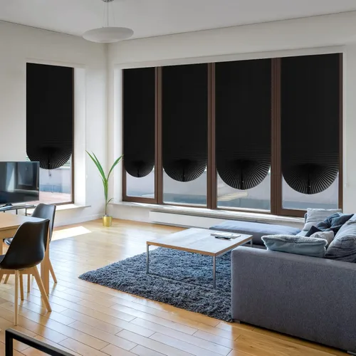 Vista 5 de Persianas para ventanas sin necesidad de perforación, persianas temporales inalámbricas sin herramientas adhesivas plisadas, persianas opacas