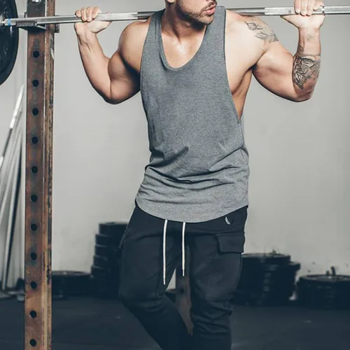 Vista 6 de ZUEVI Camisetas sin mangas musculares para hombre, corte de lados abiertos, chaleco de culturismo, gimnasio, entrenamiento, Stringer camisetas