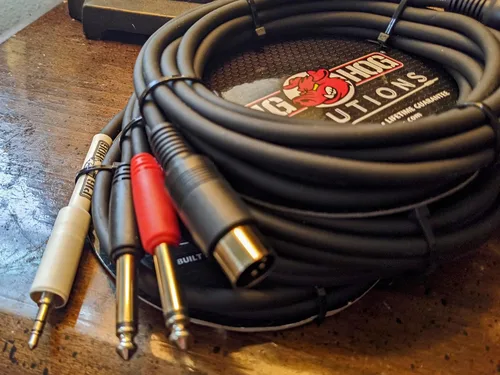 Vista 2 de Pig Hog PD-R1403 Cable dual RCA (macho) a doble mono de 1/4 pulgadas (macho), 3 pies