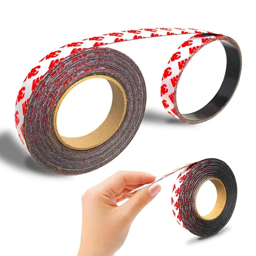 Vista 13 de CHUNNIAO Cinta magnética delgada de 0.012", 1 rollo (30'L x 0.6"W), tiras con respaldo adhesivo para papel fotográfico, exhibición de imágenes