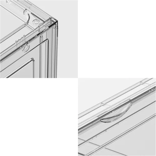 Vista 2 de 12 cajas apilables de plástico transparente para zapatillas de deporte Cajas de zapatos de acrílico, vitrina para tenis que se adapta hasta