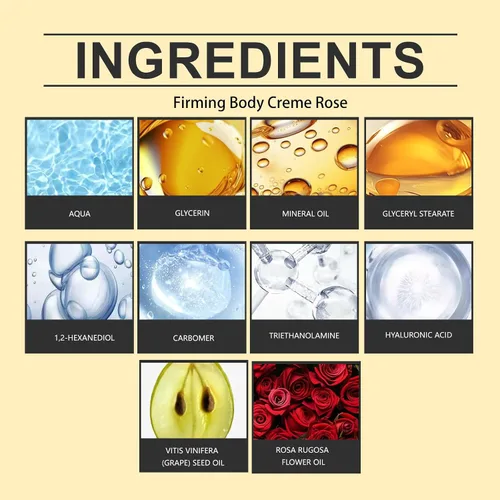 Vista 6 de Champagne Lift - Crema corporal reafirmante, Champagne Lift Body Creme Anti-Envejecimiento de la Piel con Fórmula Lifting Hidrata la piel seca