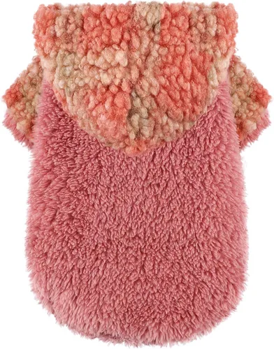 Vista 10 de Suéter de forro polar con capucha para perro, suéteres cálidos de terciopelo mullido, ropa de invierno para perros pequeños, hembra, niño, abrigos