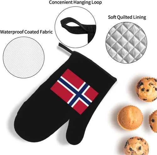 Vista 5 de Norway Flag - Juego de 4 manoplas de horno resistentes al calor