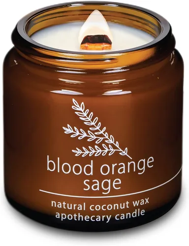 Vista 58 de Vela de mecha de madera agrietada Hemlock Park hecha a mano con cera de coco natural (grande de 16 oz, ámbar) Coconut Apricot Wax Crackling Wood