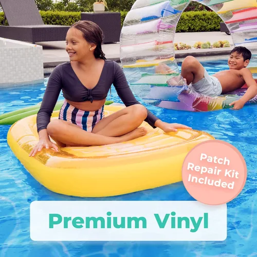 Vista 4 de Greenco Flotador inflable gigante para piscina, flotadores inflables para piscina, balsa inflable para verano, tumbona gigante de piscina