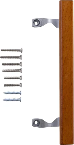 Vista 2 de Wright Products - Juego de Manija Interior de Puerta Corrediza de Patio de Roble de Reemplazo, Madera/Aluminio Gris - Manija Interna de Puerta