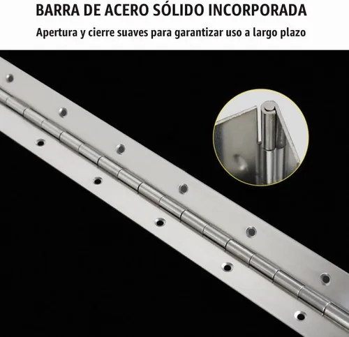Vista 5 de EPHECH Bisagras continuas y de piano de 20 pulgadas, 2 bisagras de piano de acero inoxidable resistente, bisagra continua plegable pulida suave