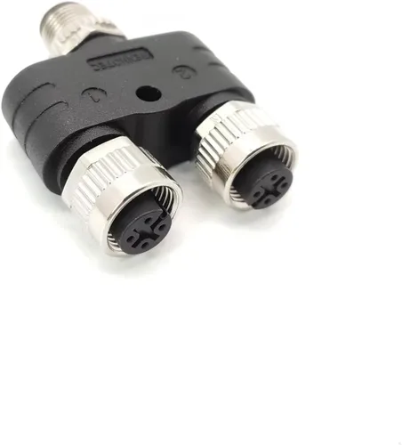 Vista 6 de Elecbee M12 Y Conector 4 Pin Macho a Hembra A Código Unshiled Adaptador Impermeable Hembra a Macho 4 Pin M12 Conector Impermeable (1)