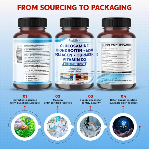 Vista 8 de Glucosamina Condroitina MSM Colágeno Cúrcuma - Apoyo a la salud de las articulaciones