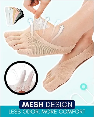Vista 2 de 5 pares de calcetines de compresión Ortho, calcetines de yoga para mujer que no se ven