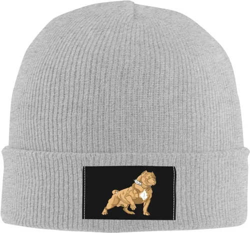 Vista 3 de American Bully - Gorro de punto unisex para invierno, cálido, grueso, suave, elástico, de calavera, color negro