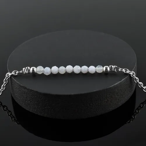 Vista 70 de YANARA Pulsera de tobillo para mujer, piedra de nacimiento natural, cuentas de piedras preciosas, tobillera delicada hecha a mano de 9 pulgadas +