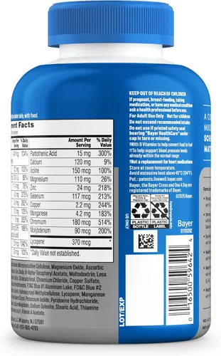 Vista 8 de One A Day Multivitamínico Healthy Advantage para hombres con vitaminas A, C, E, B6, B12, calcio y vitamina D, tableta, 200 unidades (paquete de 1)