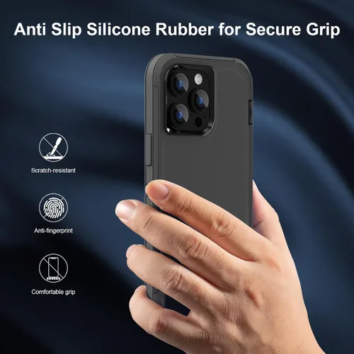 Vista 4 de Sansunto Funda para iPhone 13 Pro Max Case y 12 Pro Max Case, Protección de Cuerpo Completo Resistente Heavy Duty a Prueba de Golpes Grado Militar 3