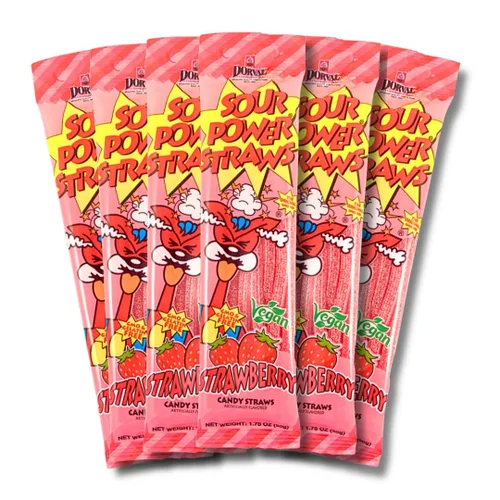 Vista 28 de Sour Power Premium Sorbetes de caramelo surtidos – Los caramelos de pajitas agrias originales desde 1985 – 50 g (Paquete de 6) – Vegano,