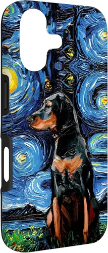Vista 3 de Black and Tan Coonhound Starry Night Art – Dog Lover Gift Case for iPhone 17