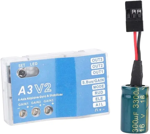 Vista 5 de Controlador de vuelo Estabilizador F50A 3-Axle Gyro A3 V2 Controlador de vuelo Sistema estabilizador para RC Avión de ala fija