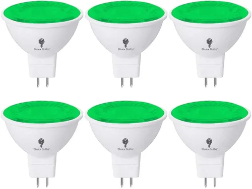 Vista 10 de BlueX - Paquete de 6 bombillas LED MR16 naranja, 4 W (equivalente a 40 vatios), base de dos pines GU5.3 de 12 V, decoración de fiesta, porche
