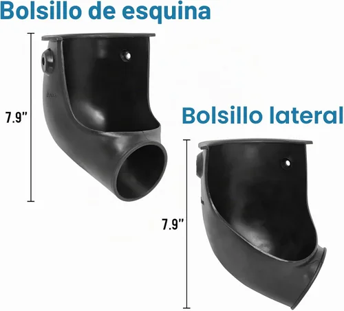 Vista 6 de Bolsillos de repuesto para mesa de billar, juego de 6 bolsillos para mesa de billar