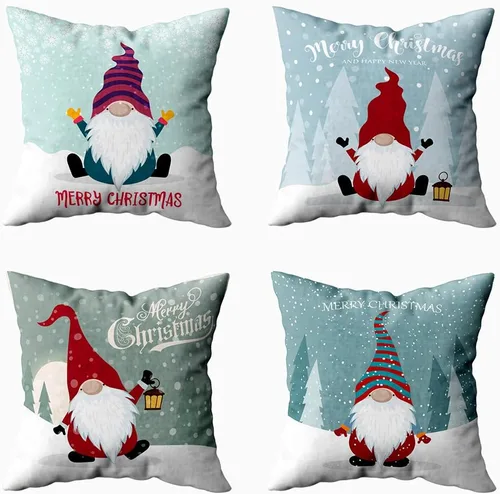Vista 7 de Fundas de almohada de 16.0 x 16.0 pulgadas, diseño de copos de nieve, con cremallera, 4 fundas de almohada para casa