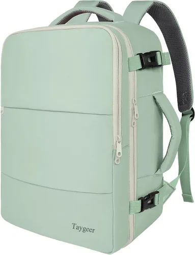 Vista 45 de Taygeer - Mochila de viaje para mujeres, mochila de cabina con puerto de carga USB y bolsa para zapatos, mochila TSA para laptop de 15.6 pulgadas