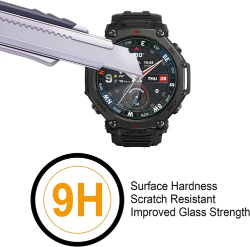 Vista 5 de Supershieldz Protector de pantalla de vidrio templado diseñado para Amazfit T-Rex 3/T-Rex 3 Pro, antiarañazos, sin burbujas