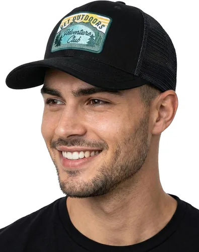 Vista 26 de Funky Junque Gorra de béisbol para hombre y mujer, diseño de camionero, con cierre de malla, ajustable, retro, transpirable Birdie Blitz - Beige