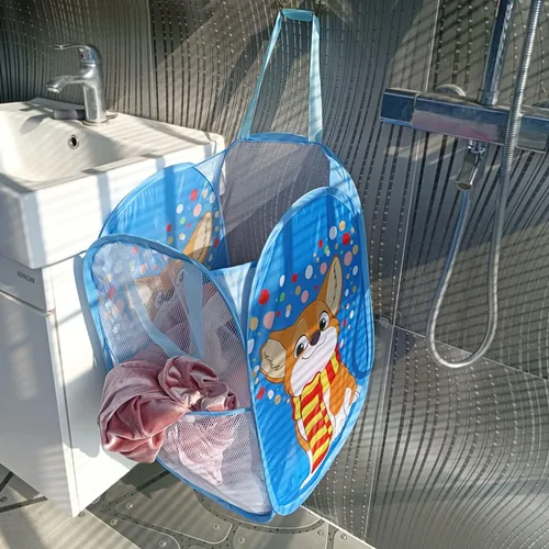 Vista 7 de Bolsa de almacenamiento de ropa sucia plegable tierna con imágenes (3)