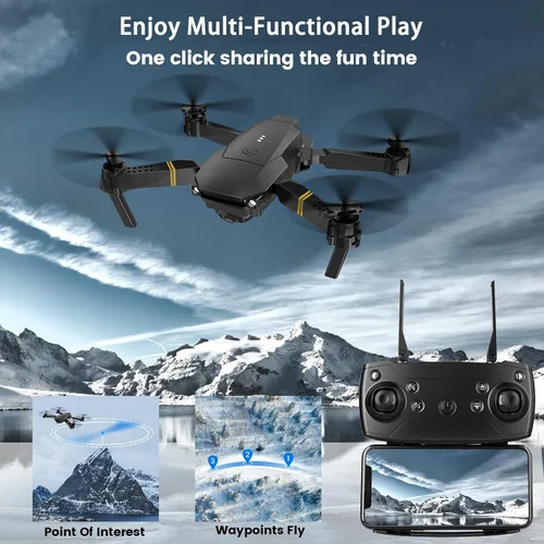 Vista 5 de Drones con cámara para adultos 4K 1080P, mini dron con cámara plegable para adultos, retención de altitud, despegue y tierra con una tecla, giro 3D
