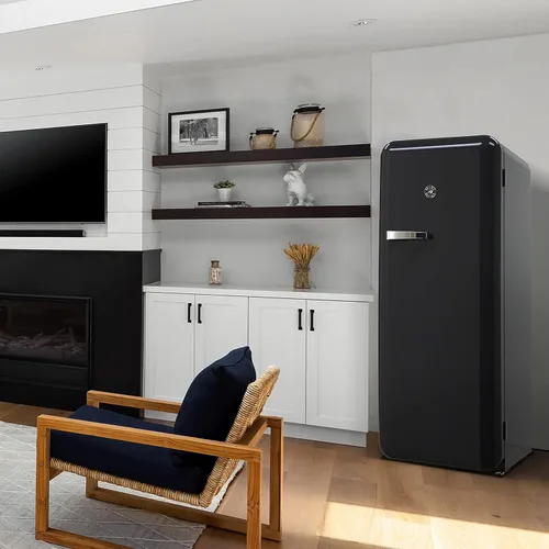 Vista 2 de BRAMA Refrigerador retro con congelador superior, 9.9 pies cúbicos, refrigerador completo para apartamento, condominio, casa, cocina, 24 pulgadas