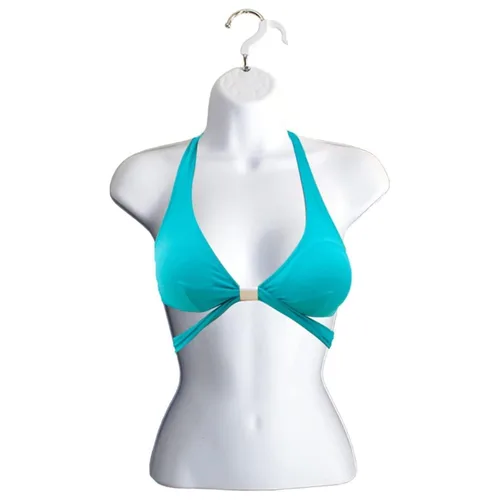 Vista 27 de Maniquí femenino con espalda hueca y cuerpo apilable con ganchos para colgar para exhibición de camisetas, encimera, ferias de manualidades, fotos